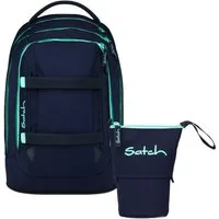 Satch Schulranzen Schulrucksack-Set PACK Ocean Mint 2-teilig (2-teilig), ergonomisch, Your-Size-System, 5 Fächer