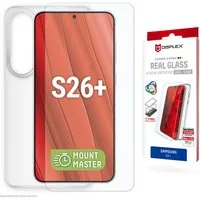 Displex Displayschutzglas Real Glass Screen Protector inkl. Case mit MountMaster für Samsung Galaxy S26+, Displayschutzfolie, Schutzfolie, Bildschirmschutz, kratz- & stoßfest