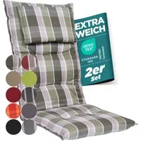 Gardisun Auflagekissen Gartenstuhlauflagen Polyacryl 8cm Hoch, Kopfteil, (Extra dicke Sitzauflage, 1-8er Set, versch. Muster)