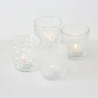 BOLTZE GRUPPE GmbH Teelichthalter Teelichthalter Marilu Glas lackiert klar H.7,5 cm Ø.7,5 cm 4-teilig