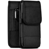 moex Handyhülle für Samsung Galaxy S25 Handytasche Agility Case Schwarz 6,2 Zoll, Handy Gürteltasche Outdoor Hülle Gürtel Nylon Schutzhülle Karabiner