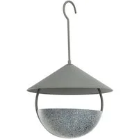 KOMFOTTEU Vogelhaus 2-in-1-Futterspender & Vogelbad, mit Kuppel, Haken, Vogeltränke zum Aufhängen