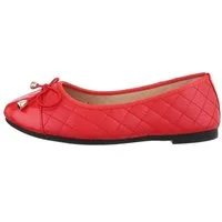 Ital-Design Damen Freizeit Ballerina (85894049) Blockabsatz Klassische Ballerinas in Rot