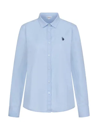 U.S. Polo Assn. Damen Leinenshirt aus Leinen-Baumwollmix