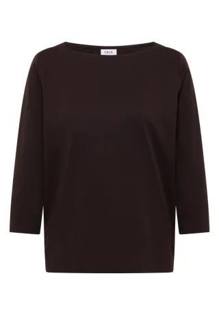 CECIL - Basic-Shirt mit 3/4-Arm braun - Gr. - S