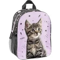 PASO Schulrucksack, Katze – Kinderrucksack – Lila
