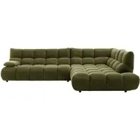 Home affaire Ecksofa Cozy Bubble, mit klappbarer Armlehne, Breite 324 cm, mit eleganter Steppung, Rundumbezug & weicher Polsterung