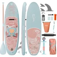 HOMALL Inflatable SUP-Board Aufblasbares Stand Up Paddle Board mit Halter, Sitz und Fußband, 320cm SUP-Board Set mit Action-Cam Halterung, Bis 130kg
