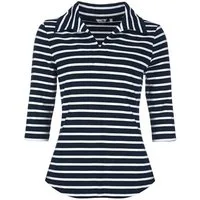 modAS Poloshirt 25602 Damen Shirt mit Polokragen und Streifen aus Baumwolle