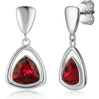 Schöner-SD Paar Ohrhänger Dreieck Stecker Ohrringe Trilliant Kristall hängend 925 Silber Rhodium, Silberohrringe mit Markenkristall