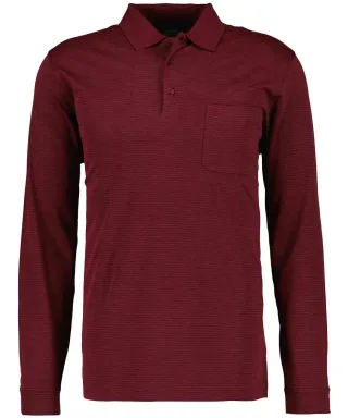 RAGMAN - RAGMAN Softknit-Polo Fineliner, Langarm rot - Gr. - 3XL