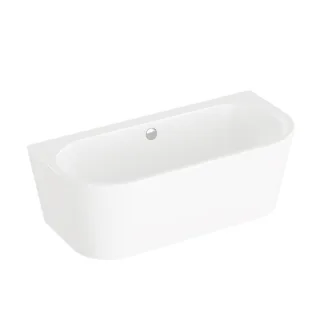 VitrA Geo Badewanne back to wall ovale Form 165 x 75 cm mit Überlauf Weiß Hochglanz,65411008000 65411008000