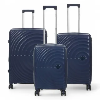 Erweiterbarer Hartschalen-Handgepäckkoffer mit 8 Rädern, Marineblau