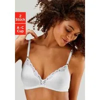 petite fleur by Lascana Bralette-BH (Packung, 2 Stück) ohne Bügel aus Baumwolle mit Spitze, bequemer BH