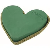 mosy Moosgummi Steckmasse-Herz 30 cm mit Papierunterlage, Steckschaum, Steckmoos, Steckschwamm, Grabgestecke, Blumen-Gesteck