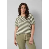 s.Oliver Kurzarmshirt T-Shirt T-Shirt mit Rollkanten und Flammgarnstruktur