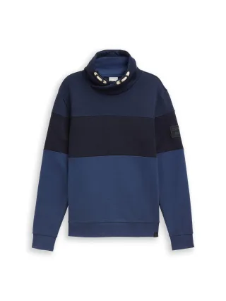 Tom Tailor - Snood Sweatshirt mit Colour Blocking ocean blue - Gr. - L