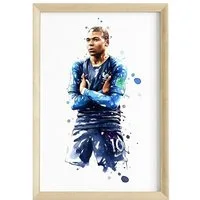JUSTGOODMOOD Poster Premium ® Kylian Mbappe Fußball Poster· Wasserfarben · ohne Rahmen