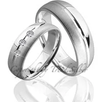 Trauringe123 Trauring Hochzeitsringe Verlobungsringe Trauringe Eheringe Partnerringe aus 925er Silber mit Stein, J84