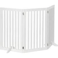 relaxdays Hundegitter Weißes Absperrgitter, 3 Panel