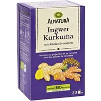 Alnatura Tee Ingwer-Kurkuma, mit Koriandersamen, Gewürztee, 20 Aufgussbeutel