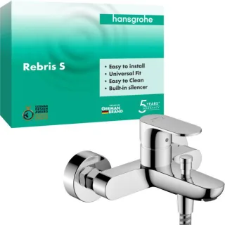 hansgrohe Rebris S Wannenarmatur 72440000 Aufputz, 2 Verbraucher, Ausladung 173mm, chrom