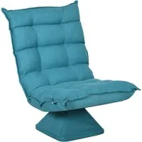 HOMCOM Relaxsessel Drehbarer Meditationsstuhl mit verstellbarer Rückenlehne, Sockel (Bodensofa, 1-St., Bodenstuhl), Lazy Sofa für Wohnzimmer, Büro, Blau