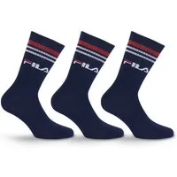 Fila Socken (3 Paar) breites Rippenbündchen, Logoschriftzug, Cotton-Mix