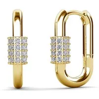 ROUGEMONT Creolen-Set Creolen Damen 18K Vergoldung-Hypoallergen -Zirkonia Besatz, Hypoallergen für empfindliche Haut