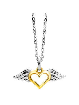 Julie Julsen Anhänger mit Kette 925 Silber rhodiniert teils vergoldet Heartwing
