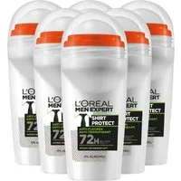 L'ORÉAL PARIS MEN EXPERT Deo-Roller Deo Roll-on Shirt Control, Packung, 6-tlg., mit hoher Zuverlässigkeit