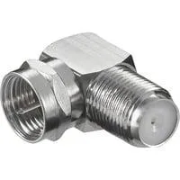 90°-Winkel-Adapter F-Stecker auf F-Kupplung silber