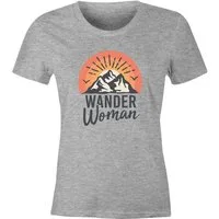 MoonWorks Print-Shirt Damen T-Shirt Wander Woman Wanderer Outdoor Geschenke für Wanderfans mit Print