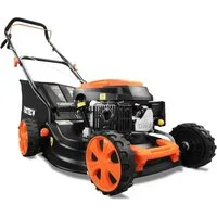 FUXTEC Benzinrasenmäher FX-RM4646ECO, 45,7 cm Schnittbreite, 46 cm Schnittbreite, 25-75mm Schnitthöhe, aerodynamischer Frontbumper