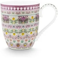 PiP Studio Becher Lily&Lotus Henkelbecher lila/bunt 450ml, Porzellan, Mug XL Lily&Lotus Moon Delight Multi 450ml