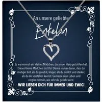 22Feels Schmuckset Enkelin Geschenk von Oma und Opa 18. Geburtstag Abi Mädchen Halskette (inkl. Geschenktasche, Karte(n), Poliertuch, Beutel), Echt-Silber 925/000, Karte Made In Germany