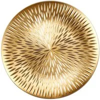 Holly & Jolly Dekoteller, Dekoteller 33cm Kunststoff mit Strahlen Muster - Gold