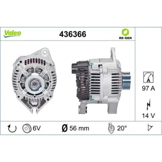 Valeo Generator  97A Citroen Fiat Lancia Peugeot 436366