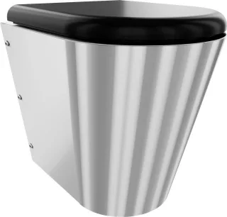 KWC Aquarotter T-WC, CAMPUS, Edelstahl, wandhängend, 360x456x500 mm, S. bodenlang, Sitz schw, 360000 3600000655