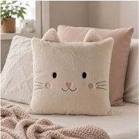 BOLTZE Dekokissen Dekokissen Mizi mit Katzenmotiv beige aus Polyester 40 cm