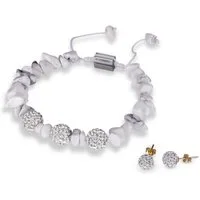 Kingka Schmuckset Damen, Armband und Ohrstecker 925 Silber, vergoldet, weiße Zirkonia (Set, 3-tlg., incl. Schmuckbox), Damen Silber Schmuck, perfekte Geschenkidee zu Geburtstag, Weihnachten
