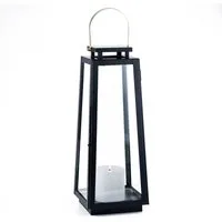 Marrakesch Orient & Mediterran Interior Kerzenlaterne Skandinavisches Gartenwindlicht Eirik edel aus Metall in Schwarz 29 cm (1 St), Handarbeit