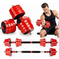 Mucola Kurzhantel Kurzhantel Langhantel 4in1 Set Hantelset verstellbar Gewichte, (Set, Premium-Hantelset, Premium-Trainingsset), Geräuscharm und Bodenschonend