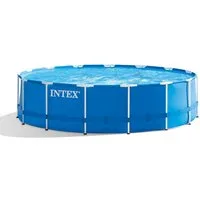 Intex Pool Frame Pool Set (457x122cm), inkl. Leiter, Abdeckplane, Bodenplane und Filter
