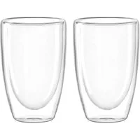 LEONARDO Becher DUO, Doppelwandbecher 2er Set, Transparent, Borosilikatglas