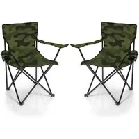 BigDean Campingstuhl 2x Faltstuhl Campingstuhl Anglerstuhl Getränkehalter Klappstuhl (Set, 2 St), Flexibel, Praktisch, Robust, Leicht, Tragbar