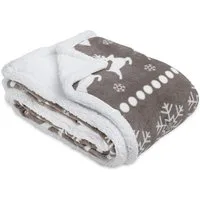 Wohndecke JEMIDI Kuscheldecke 150x200 cm, Sherpa, Norweger Design, taupe, JEMIDI
