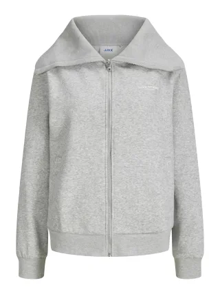 JJXX - JXSTUDIO VESTERBRO FLAT KNIT ZIP SWT SN light grey melange - Gr. - M