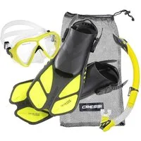 Cressi Schnorchel Tauchset BONETE Deluxe (3er Set aus Tauchmaske, Schnorchel, Flossen, inkl. Beutel, 3er Set aus Tauchmaske, Schnorchel, Flossen, inkl. Beutel)