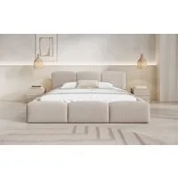Compleo Polsterbett mit Bettkasten, bubble low, Designerbett Bouclé-Stoff MONTIS (120/140/160/180/200), MADE IN EU, TOPSELLER